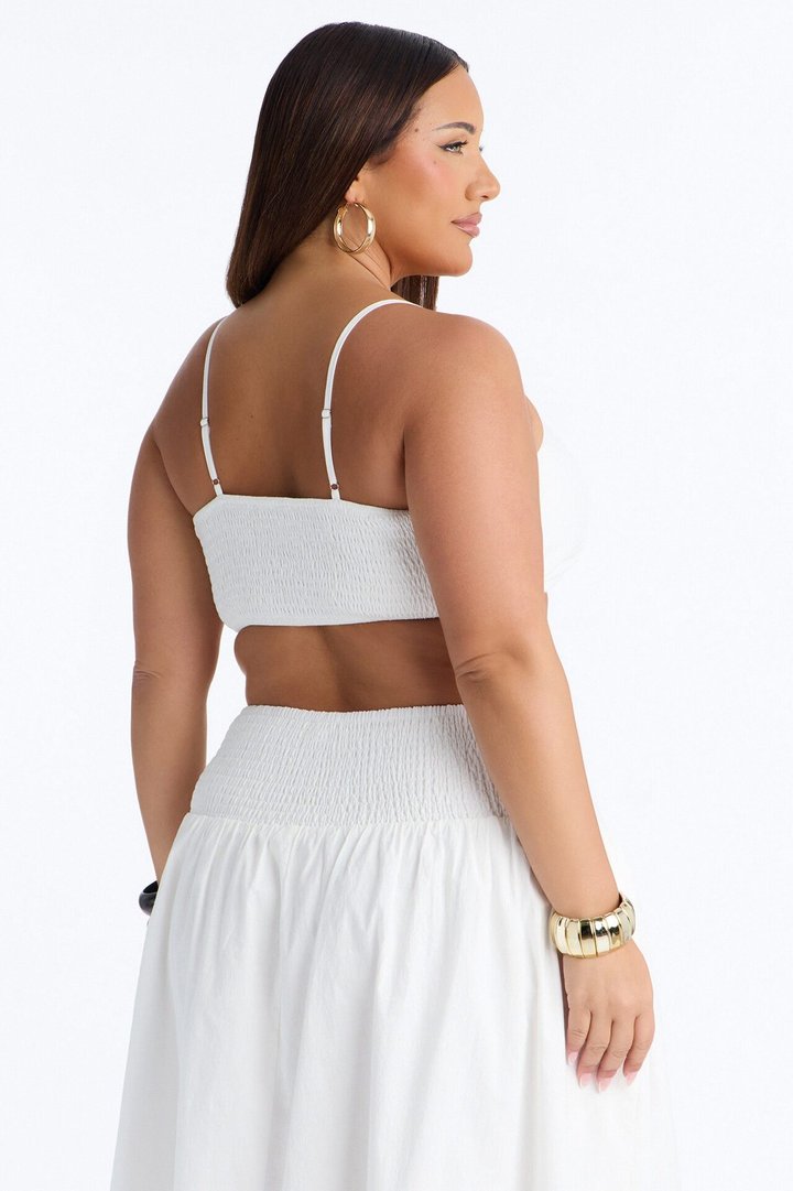 Brigitte Poplin Bra Top - White