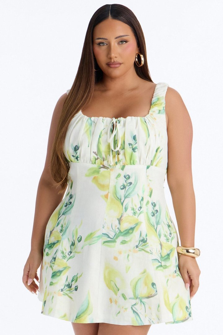 Layla Floral Sleeveless Mini Dress - Yellow/combo