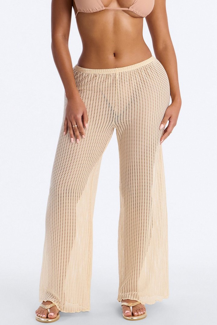 Summer Shimmer Swim Cover Up Pants - White