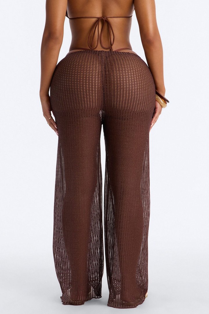 Summer Shimmer Swim Cover Up Pants - Brown