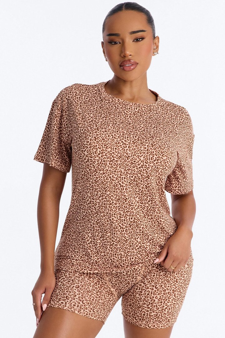 Wild For The Night PJ Boxer Short Set - Leopard