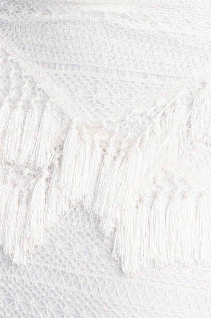 Isla Fringe Crochet Skirt Set - White