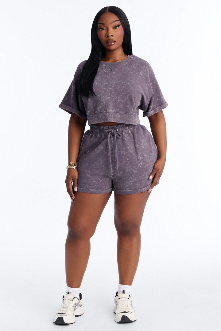 Wait For It Washed Top - Charcoal