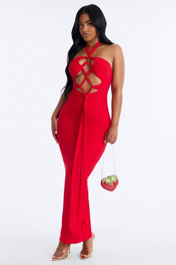 Strawberry Fields Rhinestone Clutch - Red/combo