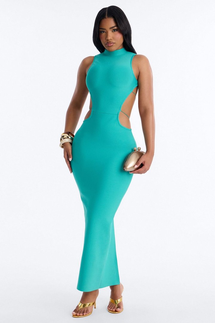 Madison Strappy Bandage Maxi Dress - Turquoise