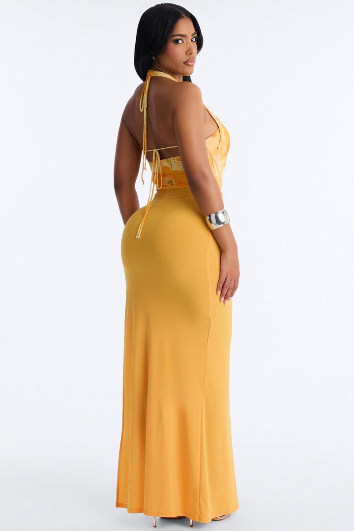 Here For The Sun Floral Maxi Dress - Orange