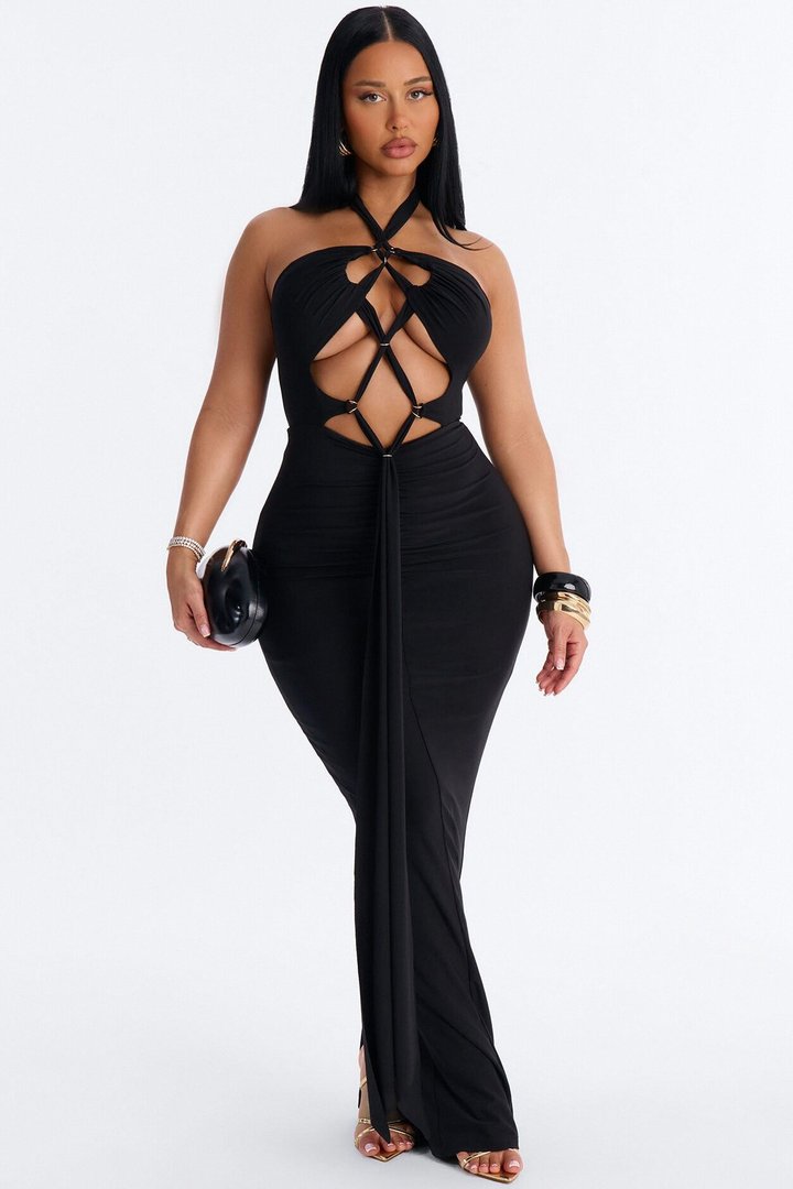 Baylee Strappy Maxi Dress - Black