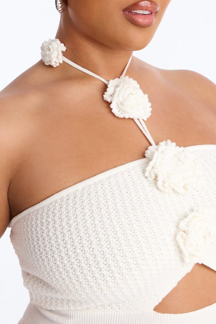 Poppy Crochet Mini Skirt Set - White