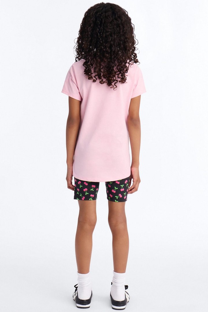 Mini Confidence Looks Cute On Me Bike Short Set - Pink/combo