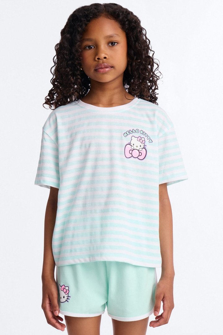 Mini Hello Kitty Sassy Stripes Short Set - Mint/combo