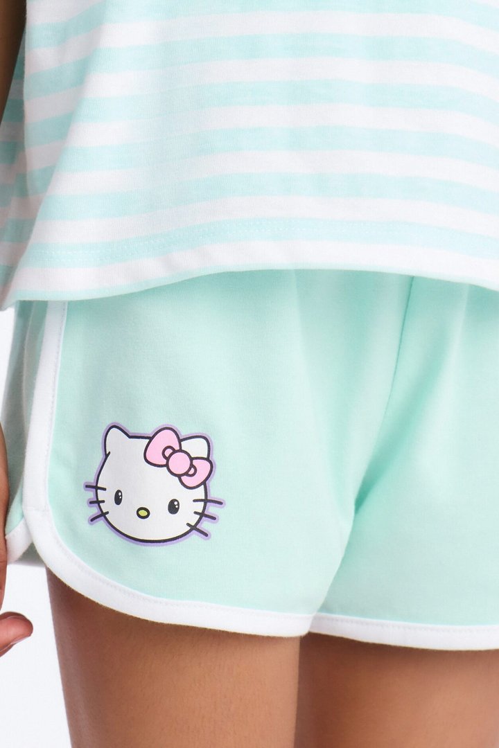 Mini Hello Kitty Sassy Stripes Short Set - Mint/combo