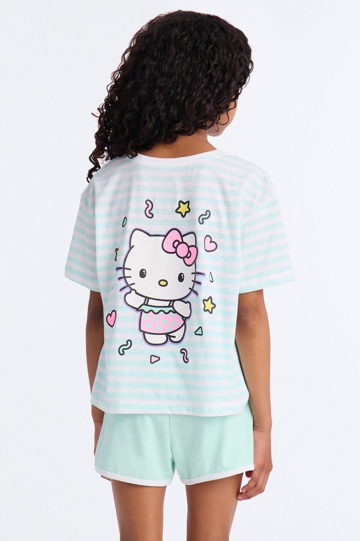 Mini Hello Kitty Sassy Stripes Short Set - Mint/combo