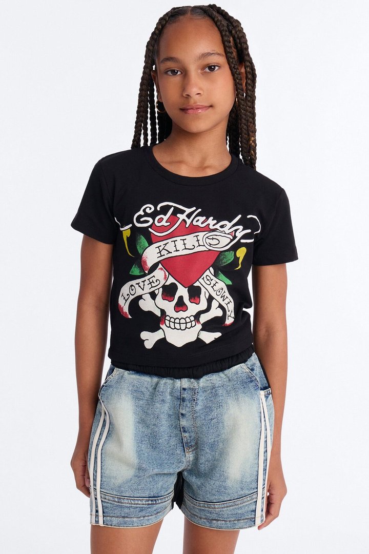 Mini Ed Hardy Love Kills Slowly Short Sleeve Tee II - Black