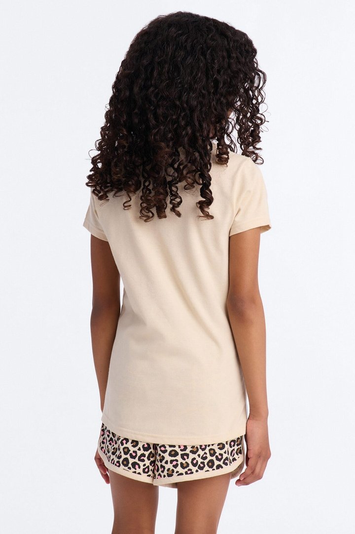 Mini Blessed Cherry Short Set - Sand/combo
