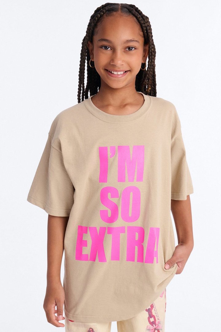 Mini I'm So Extra Short Sleeve Tee - Sand
