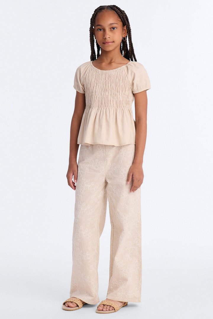 Mini Figure It Out Wide Leg Pant Set - Stone