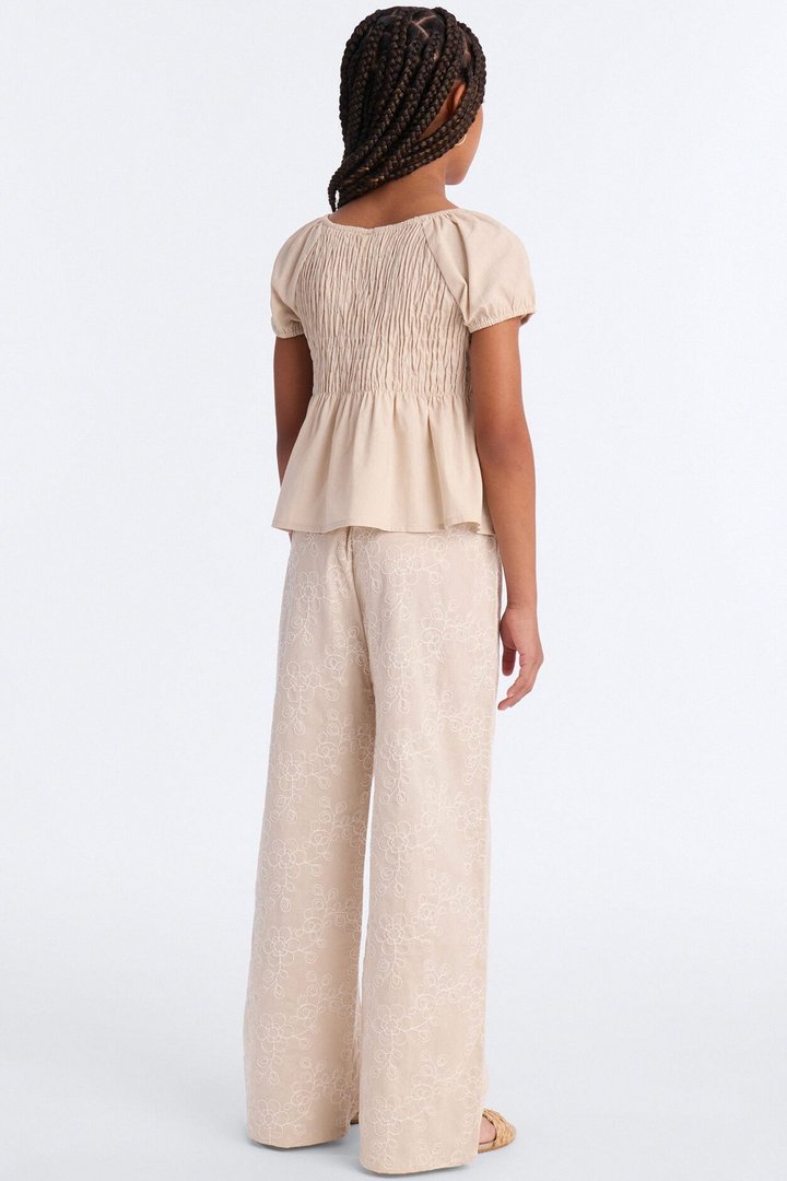 Mini Figure It Out Wide Leg Pant Set - Stone