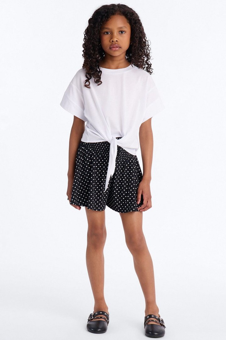 Mini Emily Tie Front Top - White