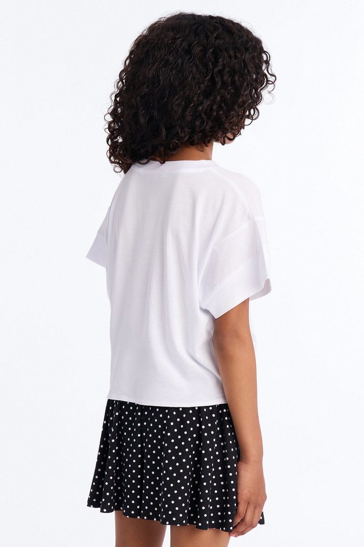Mini Emily Tie Front Top - White