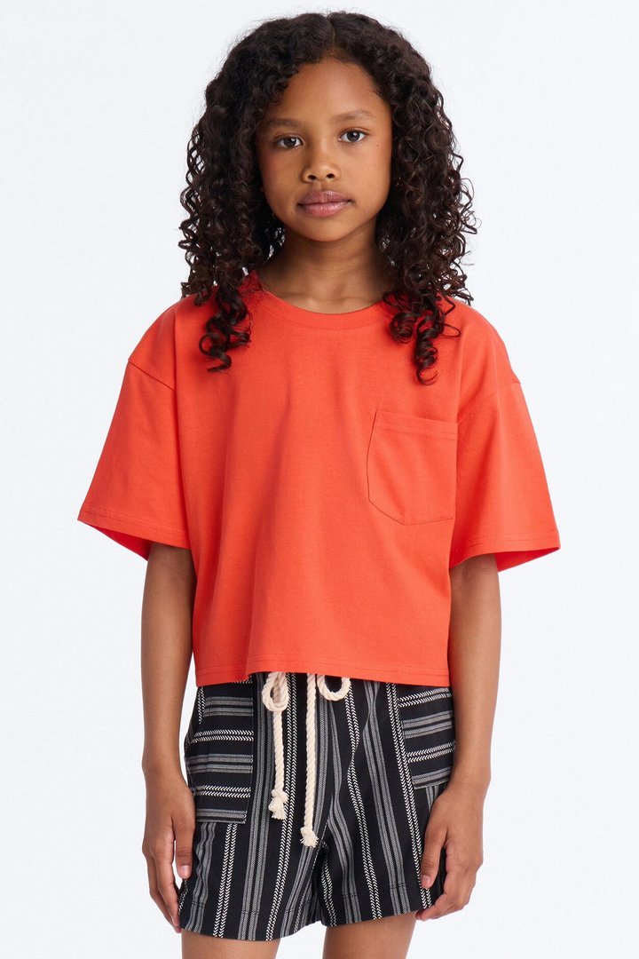 Mini Elisa Relaxed Crop Tee II - Orange