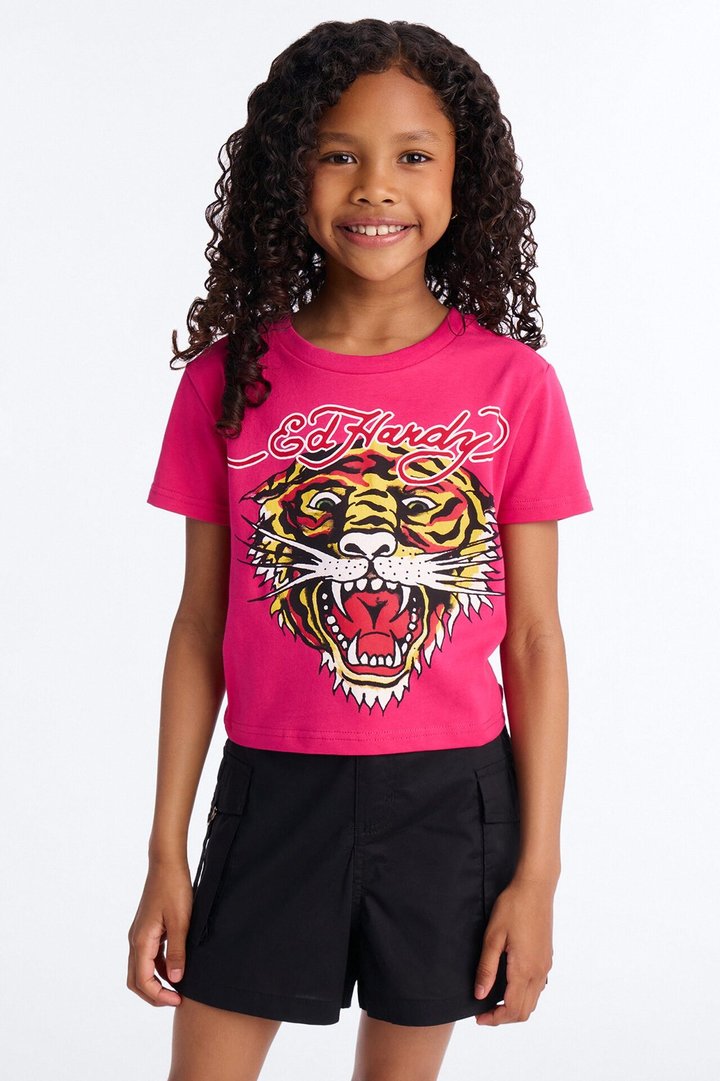 Mini Ed Hardy Tiger Short Sleeve Tee II - Pink