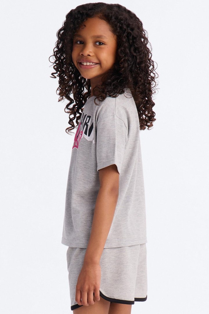 Mini Brooklyn Things Short Set - Heather Grey