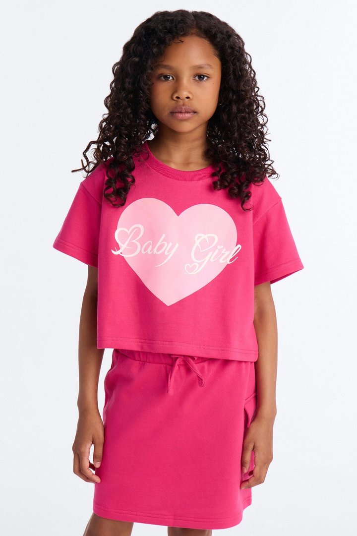 Mini Baby Girl Skort Set - Hot Pink