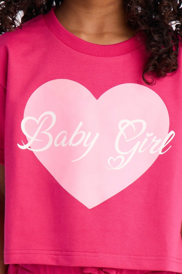 Mini Baby Girl Skort Set - Hot Pink