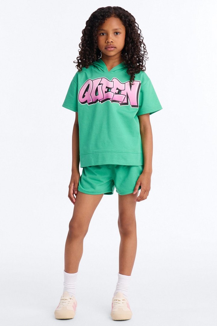 Mini Still The Queen Short Set - Kelly Green