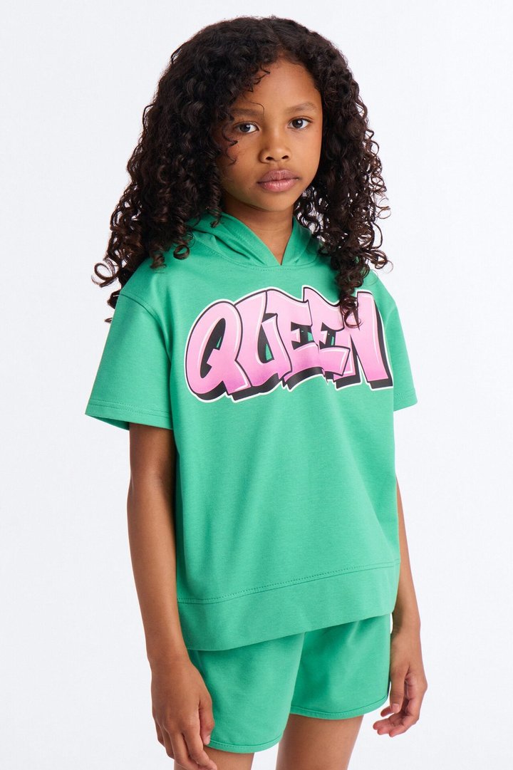 Mini Still The Queen Short Set - Kelly Green