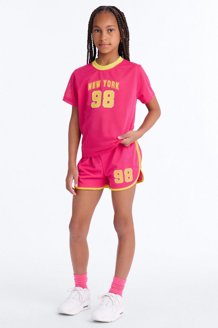 Mini Team New York 98 Short Set - Pink/combo