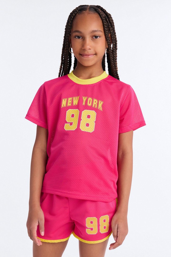 Mini Team New York 98 Short Set - Pink/combo