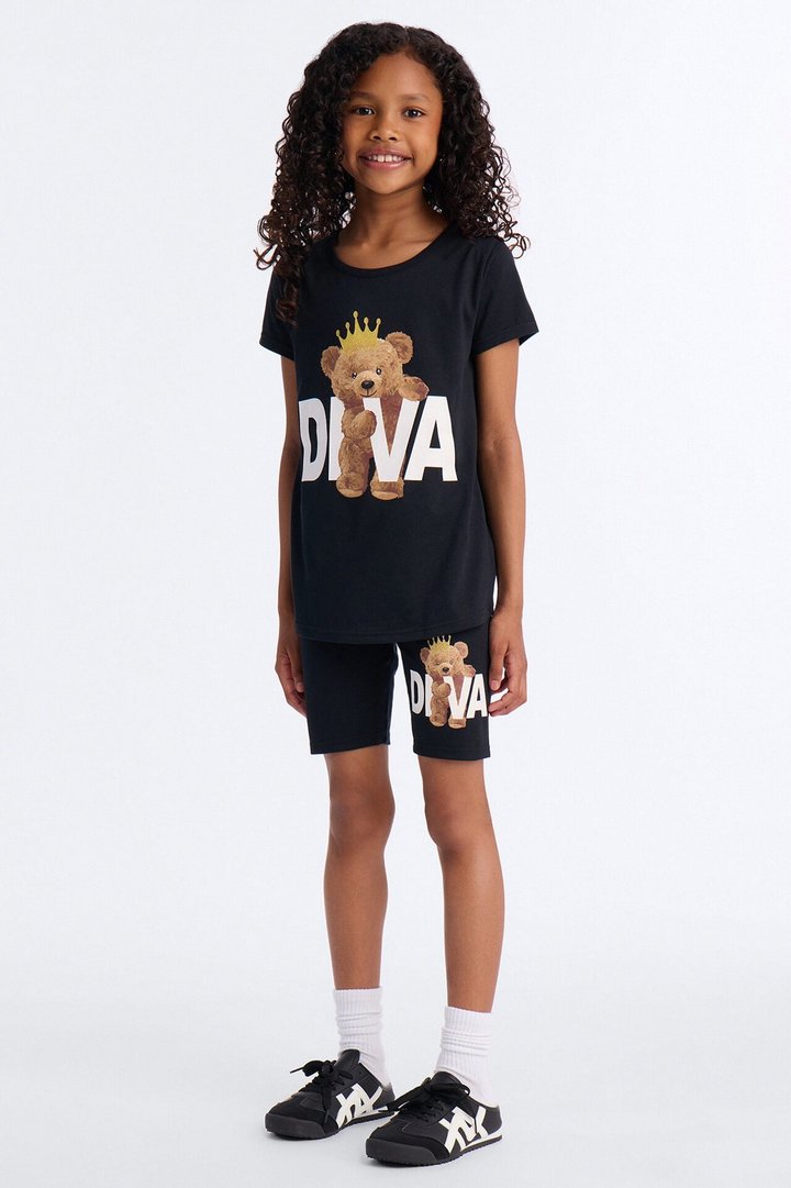 Mini Such A Diva Bike Short Set - Black