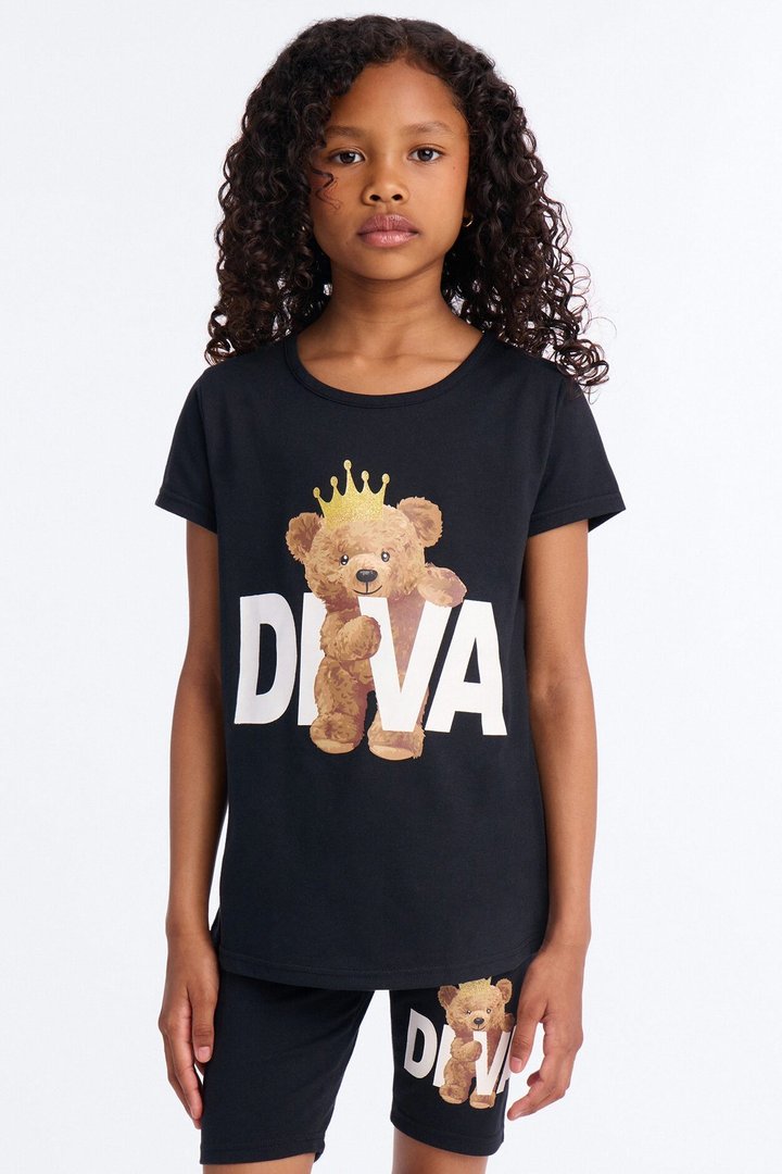 Mini Such A Diva Bike Short Set - Black