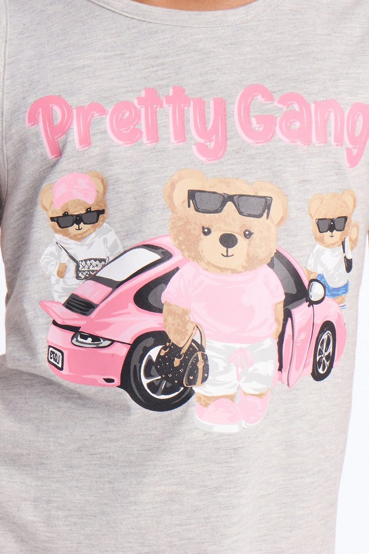 Mini Pretty Gang Short Set - Heather/Combo