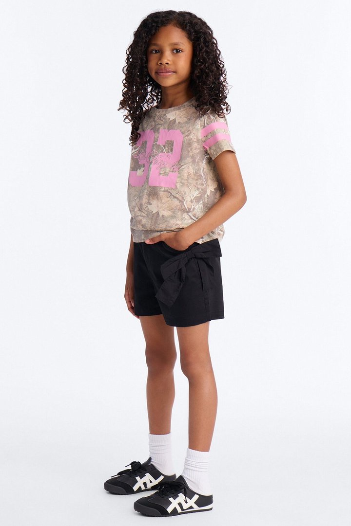 Mini Jackie Bow Poplin Short - Black