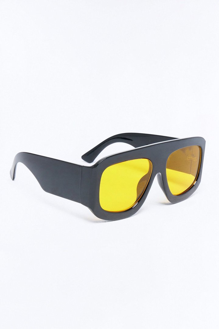 Coolest In Town Sunglasses - Black/Yellow