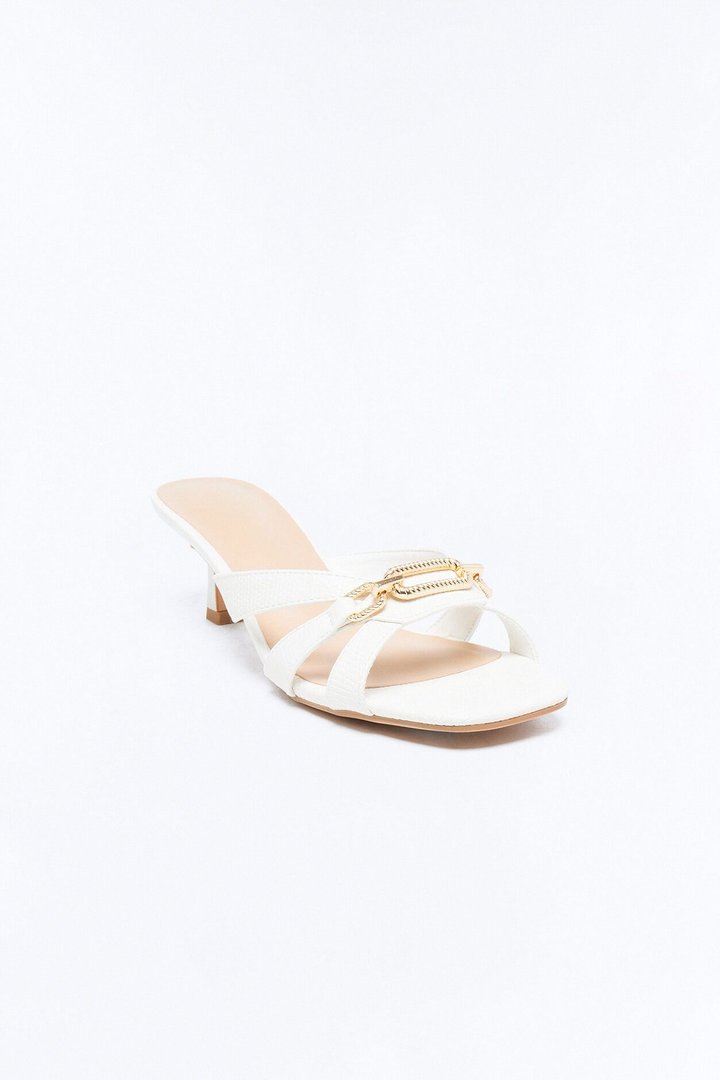 Corinne Kitten Heel Mules - Bone