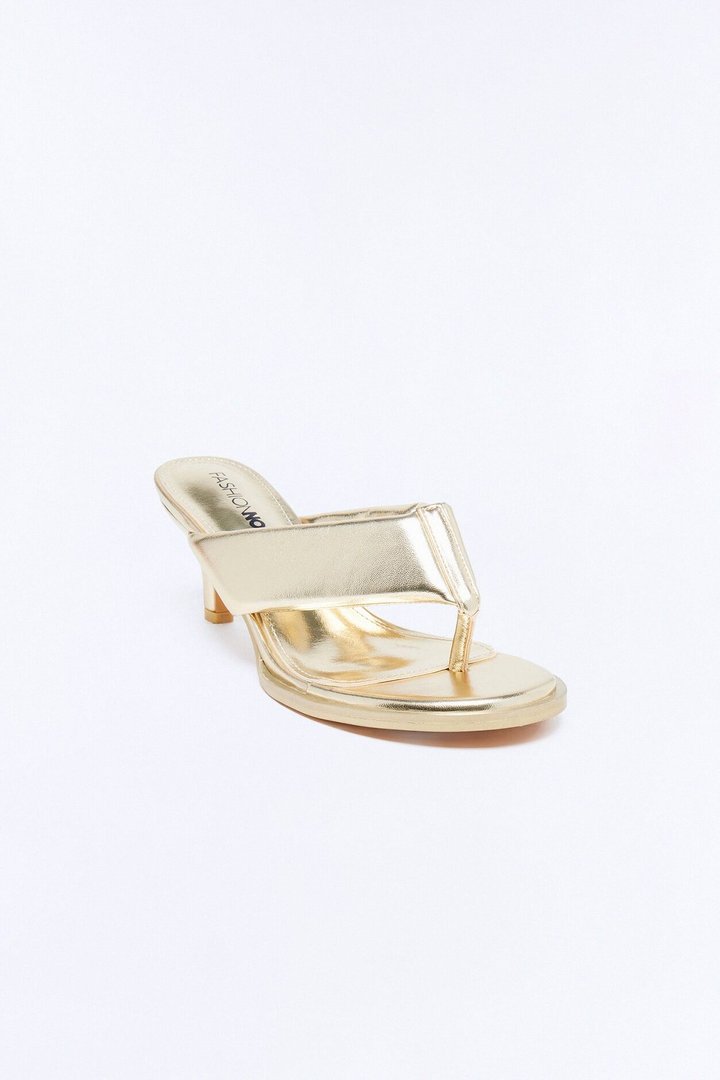 Cardinal Thong Kitten Heels - Gold