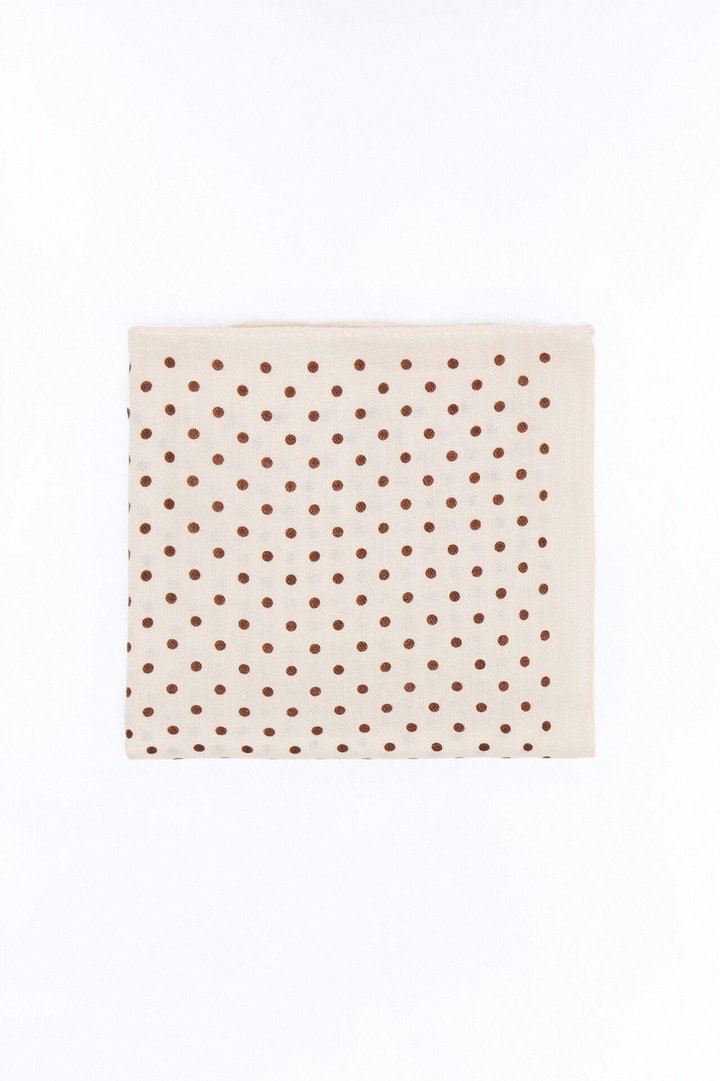 Kaitlyn Polka Dot Head Scarf - Taupe