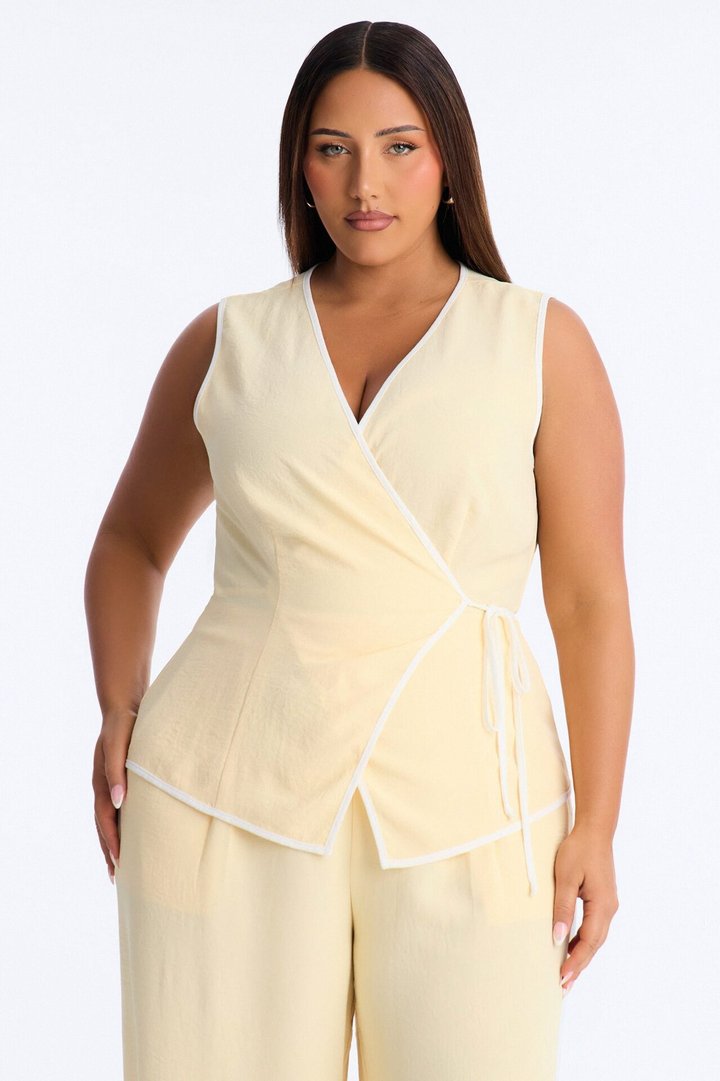 Natalia Sleeveless Pant Set - Yellow
