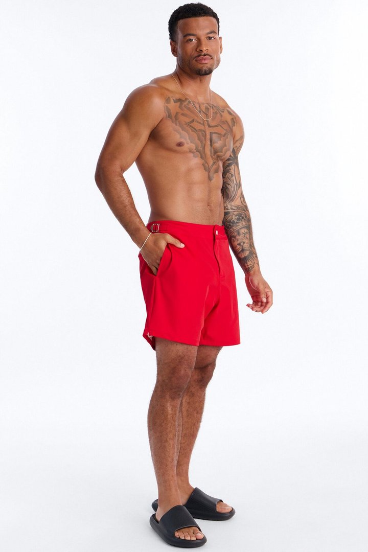 Elevated Stretch Trouser Swim Trunk 6″ - Red