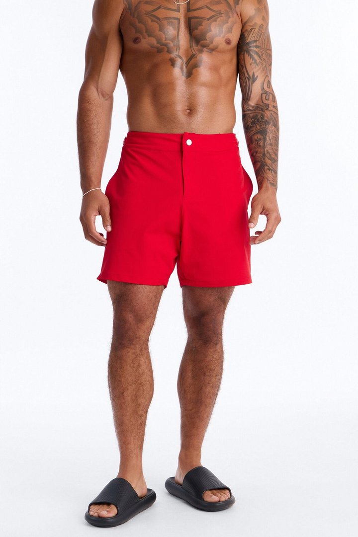 Elevated Stretch Trouser Swim Trunk 6″ - Red
