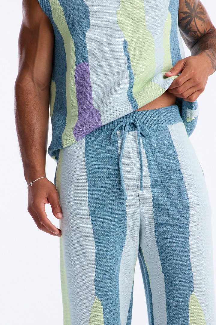 Wide Leg Day Mixer Knit Pant - Multi Color