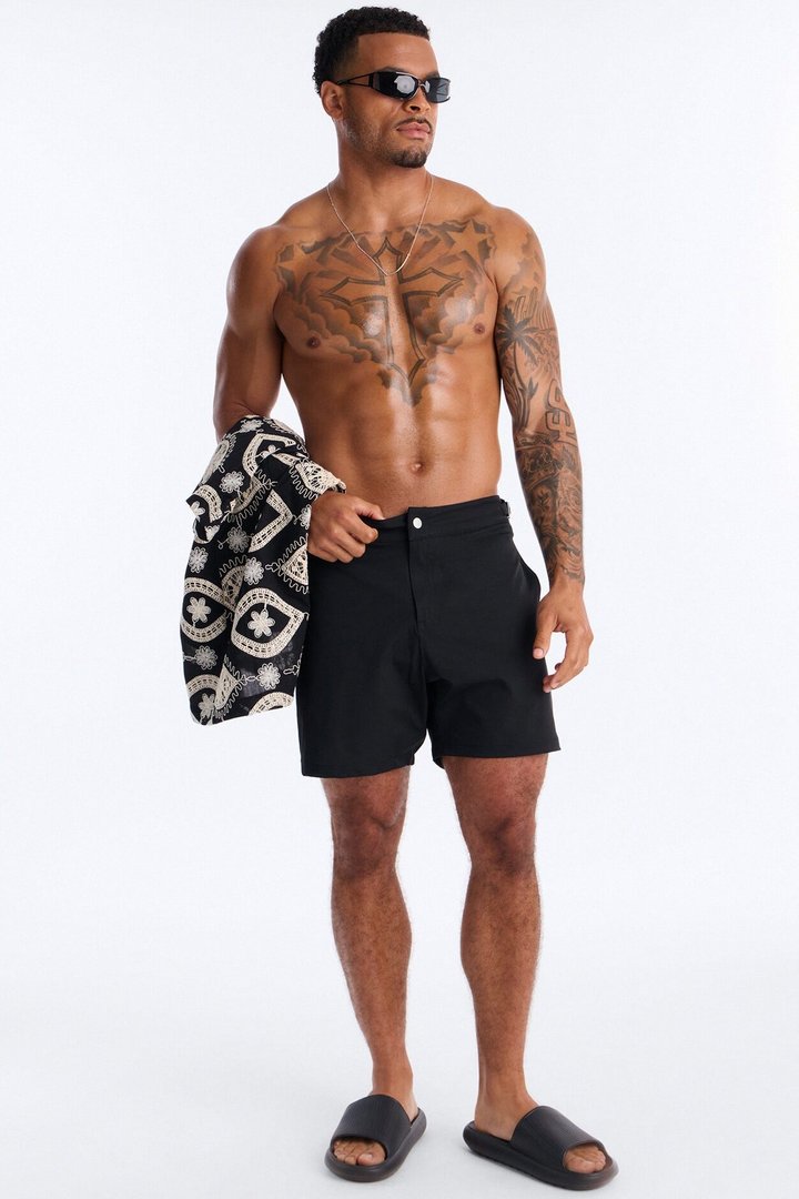 Elevated Stretch Trouser Swim Trunk 6″ - Black