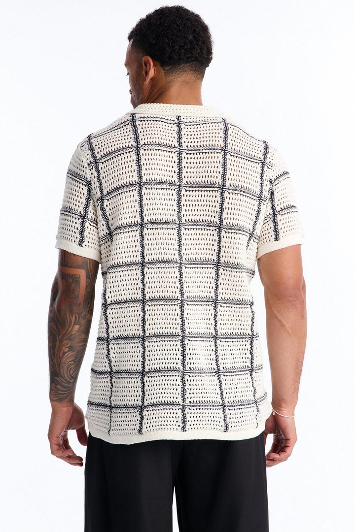 Cropped Crochet Carlton Johnny Polo - Cream