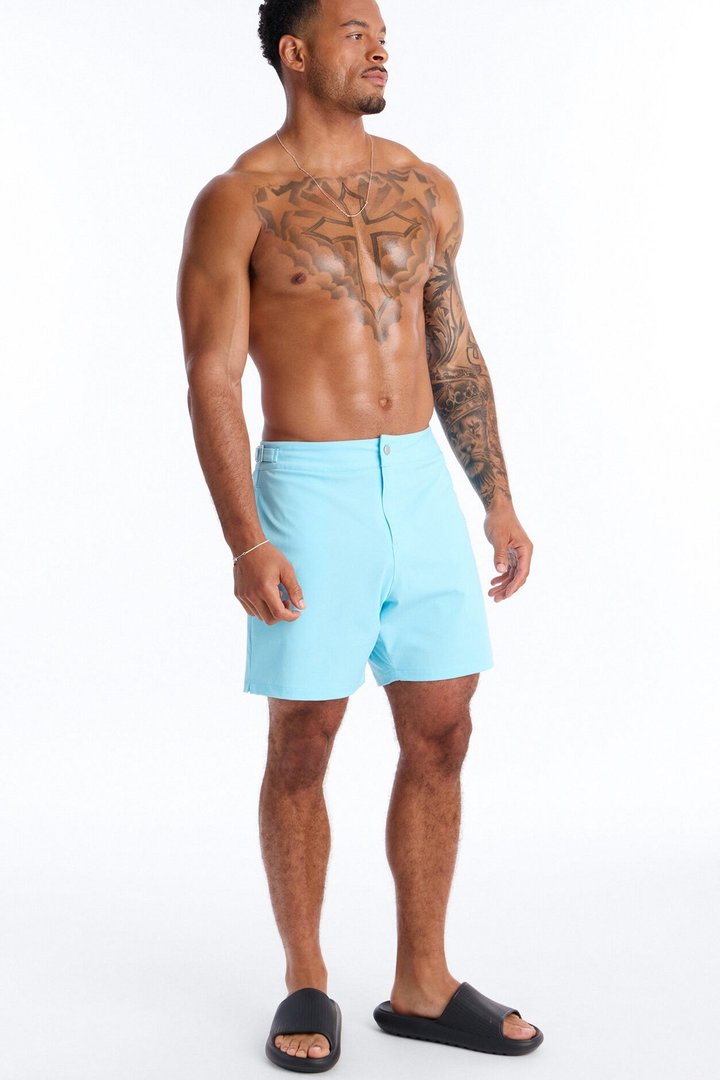 Elevated Stretch Trouser Swim Trunk 6″ - Light Blue
