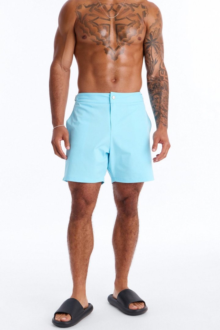 Elevated Stretch Trouser Swim Trunk 6″ - Light Blue