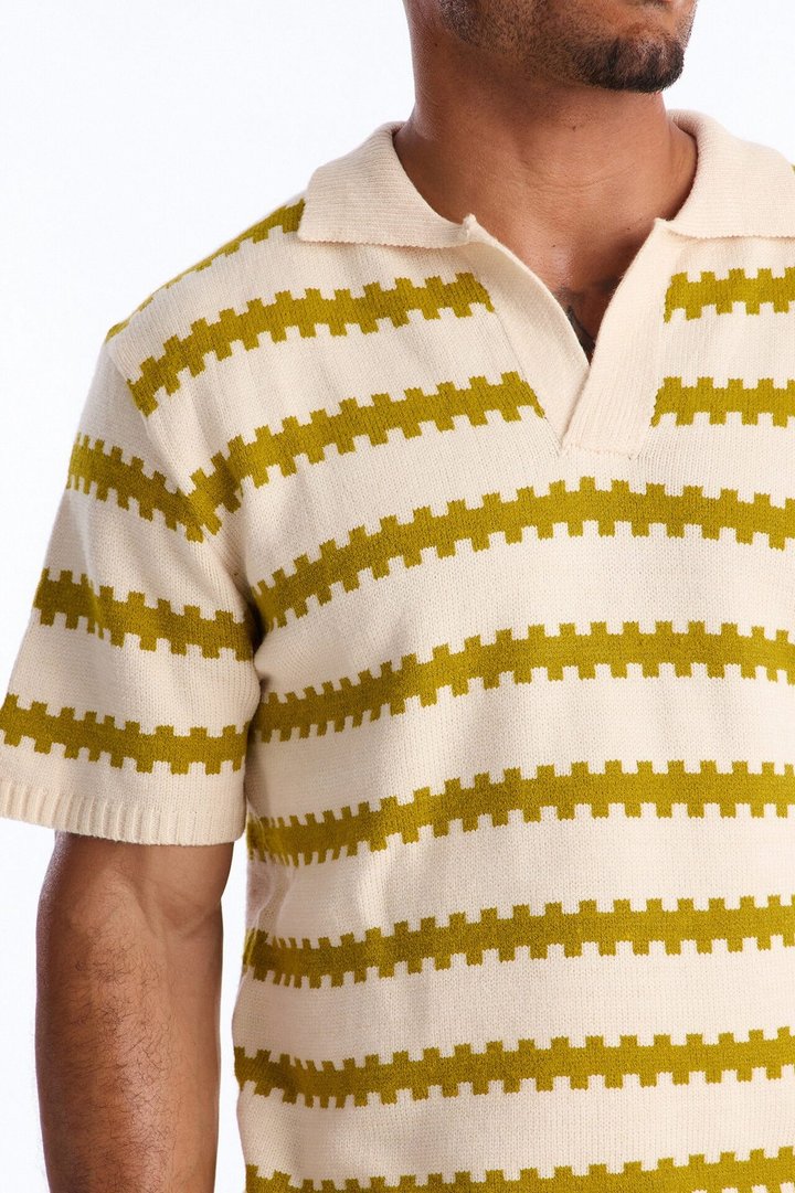 Ripple Stripe Johnny Polo - Green
