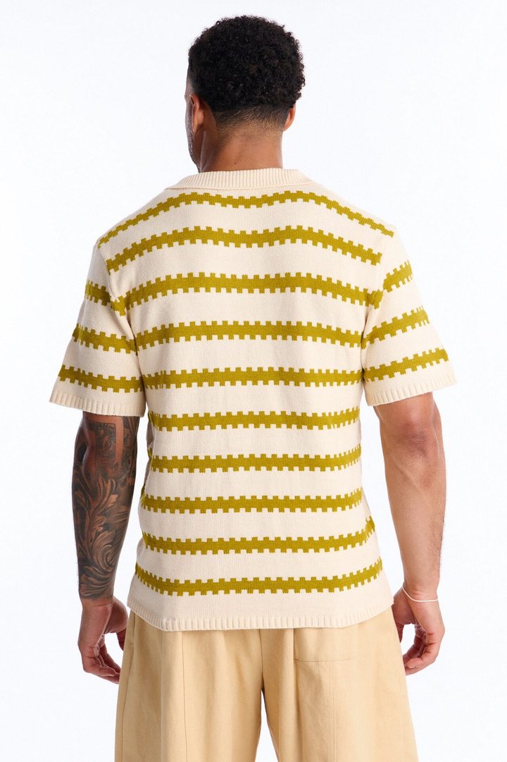 Ripple Stripe Johnny Polo - Green